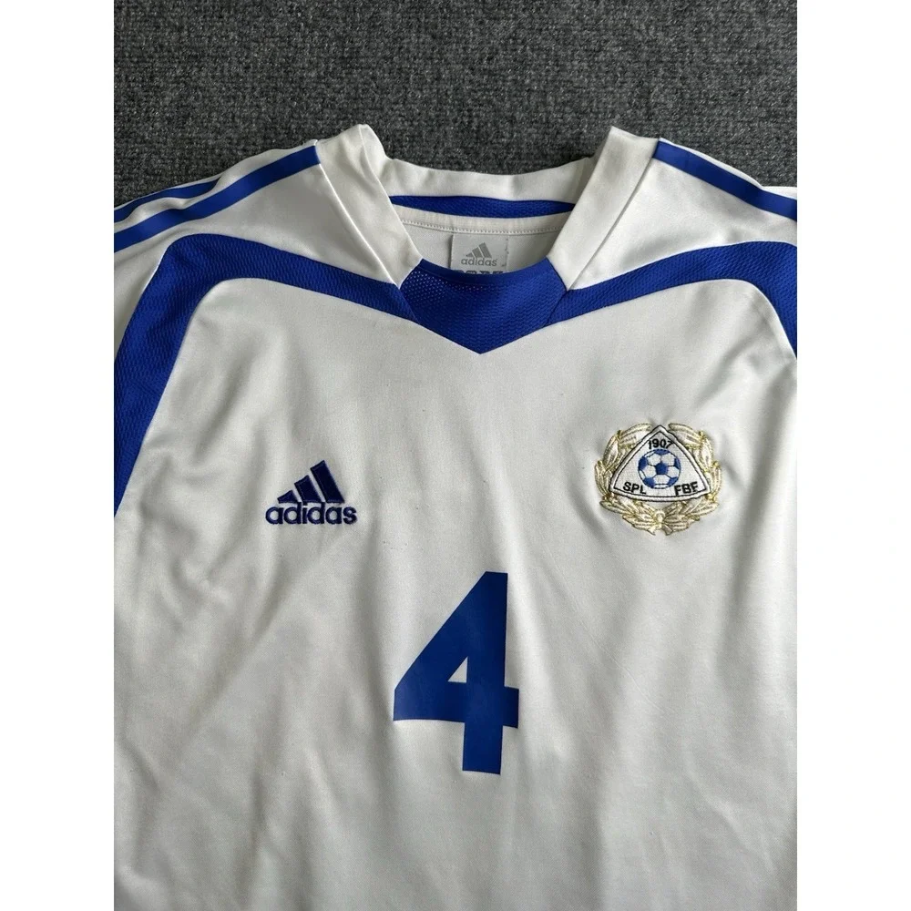 Mens Adidas Finland Sami Hyypiä #4 Home Soccer Jersey 2004, Size M